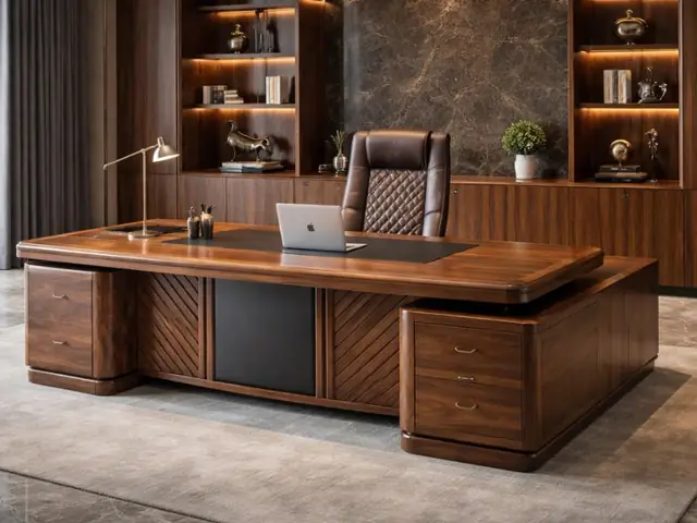 Bàn Giám Đốc Gỗ Óc Chó: Mẫu Mã, Phong Thủy & Kinh Nghiệm Chọn Mua Sang Trọng