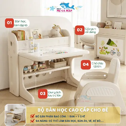Bàn Học Trẻ Em Đẹp: Chọn Mẫu Thông Minh, Chống Gù Cận Tốt Nhất