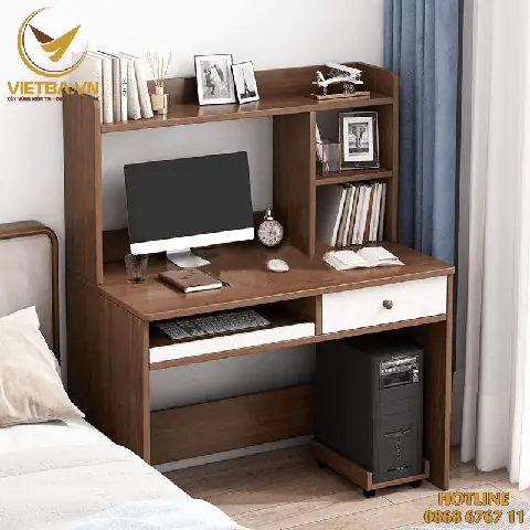 Bàn Làm Việc Có Giá Sách: Mẫu Đẹp, Tiện Lợi & Lưu Ý Chọn Mua