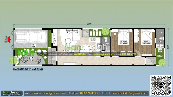 Bản Vẽ Nhà Cấp 4 2 Phòng Ngủ 5x20: Mẫu Thiết Kế Hiện Đại & Chi Phí Tối Ưu