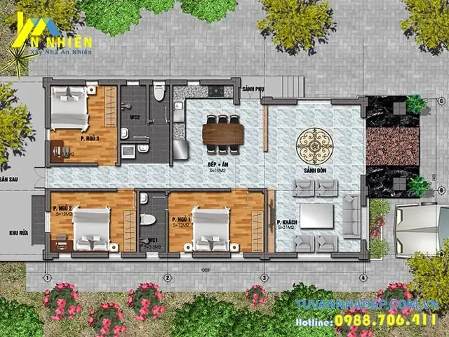 Bản Vẽ Nhà Cấp 4 7x15m 3 Phòng Ngủ: Mẫu Đẹp, Tối Ưu Công Năng, Chi Phí Hợp Lý Bản Vẽ Nhà Cấp 4 7x15m 3 Phòng Ngủ: Mẫu Đẹp, Tối Ưu Công Năng, Chi Phí Hợp Lý