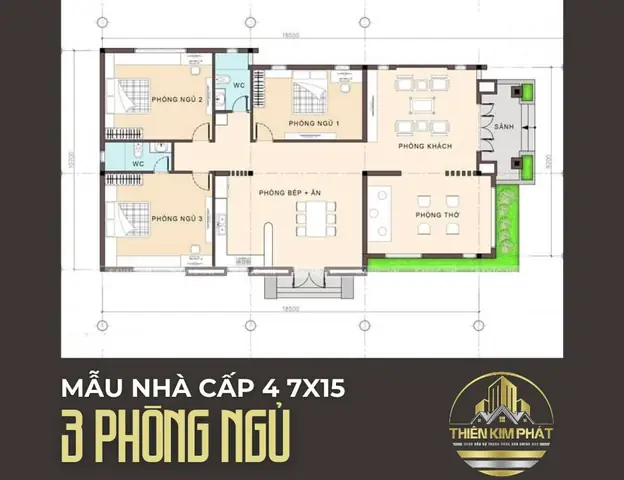 Bản Vẽ Nhà Cấp 4 7x15m 3 Phòng Ngủ: Mẫu Đẹp, Tối Ưu Công Năng, Chi Phí Hợp Lý Bản Vẽ Nhà Cấp 4 7x15m 3 Phòng Ngủ: Mẫu Đẹp, Tối Ưu Công Năng, Chi Phí Hợp Lý