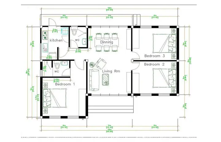 Bản Vẽ Nhà Chữ L 1 Tầng: Mẫu Thiết Kế Đẹp & Tiện Nghi Nhất
