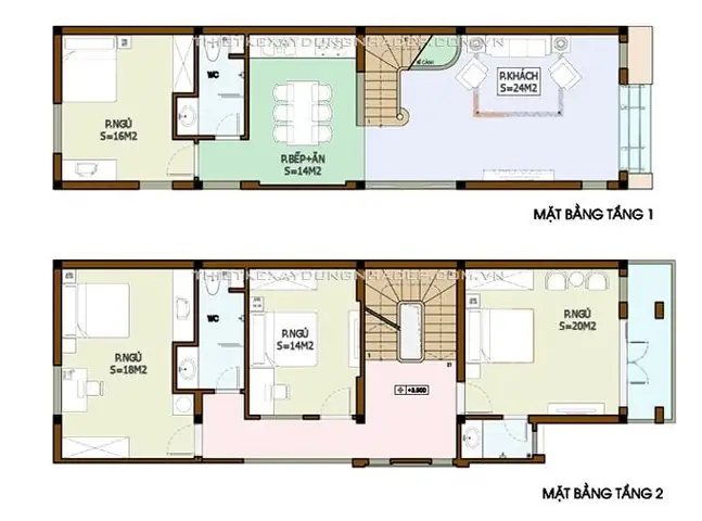 Bản Vẽ Nhà Ống 2 Tầng 4x16m: Mẫu Thiết Kế Đẹp & Bố Trí Công Năng Tối Ưu