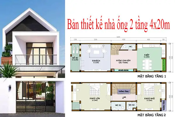 500+ Mẫu Bản Vẽ Nhà Ống 2 Tầng Đẹp Hiện Đại, Tiết Kiệm Chi Phí