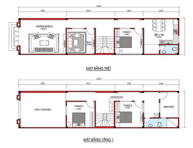 500+ Mẫu Bản Vẽ Nhà Ống 2 Tầng Đẹp Hiện Đại, Tiết Kiệm Chi Phí