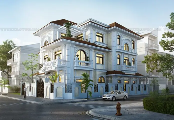 Top Mẫu Biệt Thự Tân Cổ Điển 2 Mặt Tiền Đẹp & Sang Trọng Nhất