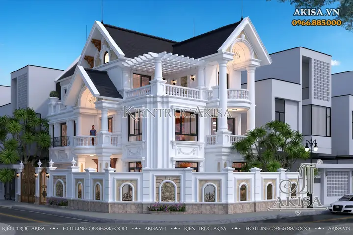 Top Mẫu Biệt Thự Tân Cổ Điển 2 Mặt Tiền Đẹp & Sang Trọng Nhất