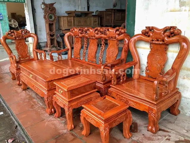 Bộ Bàn Ghế Gỗ Hương Tay 10: Mẫu Mã, Kích Thước Và Kinh Nghiệm Chọn Mua