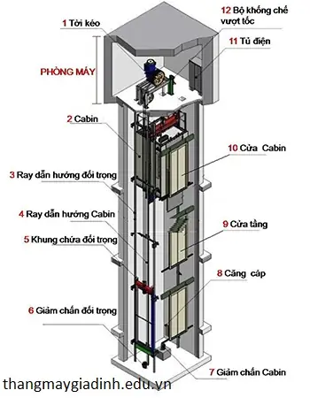 Các Bộ Phận Chính Cấu Thành Thang Máy Mà Bạn Cần Biết
