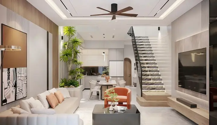 Bố Trí Cầu Thang Giữa Phòng Khách Và Bếp: Hợp Phong Thủy, Tối Ưu Không Gian
