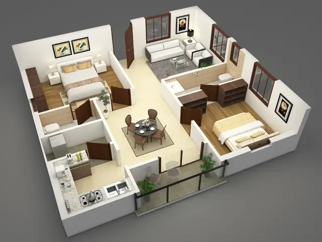 Mẫu Thiết Kế & Thi Công Chung Cư 50m2 2 Phòng Ngủ Hiện Đại, Tiện Nghi