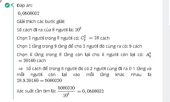 Bài Toán Xác Suất: 8 Người Vào Thang Máy Tòa Nhà 10 Tầng