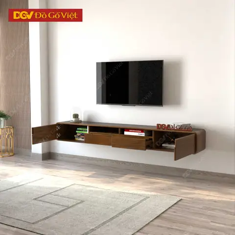 Kệ Tivi Gỗ Tự Nhiên Treo Tường: Mẫu Mã, Lưu Ý & Kinh Nghiệm Chọn Mua