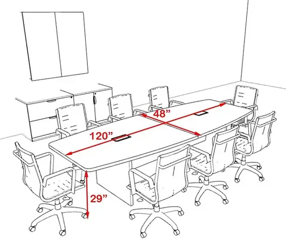 Kích Thước Bàn Họp 8 Người Chuẩn & Hướng Dẫn Chọn Lựa Phù Hợp
