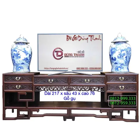 Kích Thước Kệ Tivi Gỗ Gụ Chuẩn & Mẫu Phổ Biến Nhất