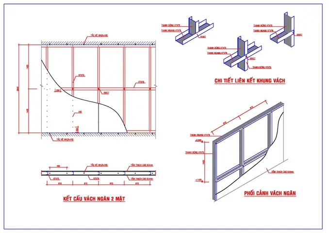 Kích Thước Khung Xương Vách Thạch Cao: Tiêu Chuẩn & Ứng Dụng Thực Tế