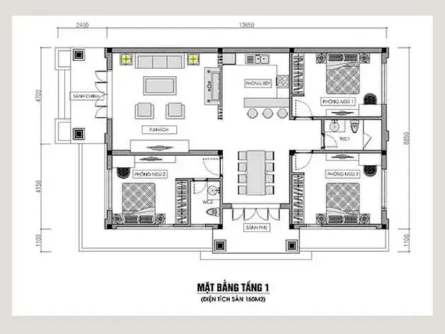 Mẫu Nhà Cấp 4 10x15m: Thiết Kế Đẹp, Tiện Nghi Cho Gia Đình Việt