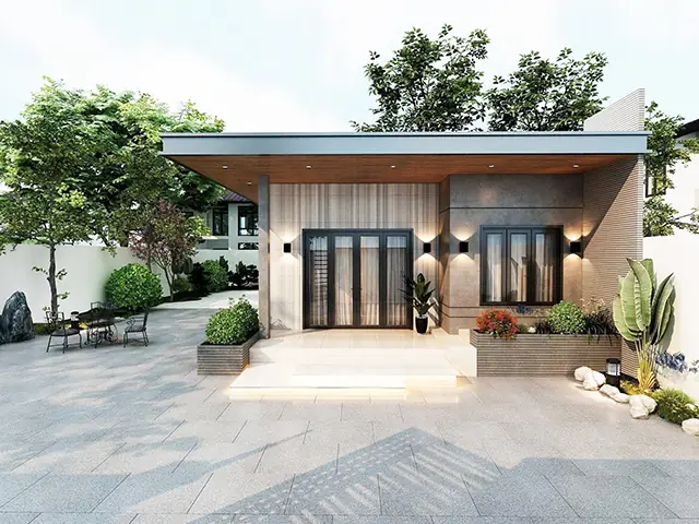 Mẫu Nhà 1 Tầng Không Gian Mở Đẹp & Hiện Đại 2025: Ý Tưởng Thiết Kế Thông Thoáng
