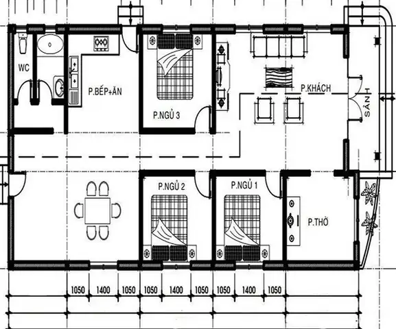 Top 50+ Mẫu Nhà Cấp 4 3 Phòng Ngủ 1 Phòng Thờ Đẹp, Hiện Đại & Tiện Nghi