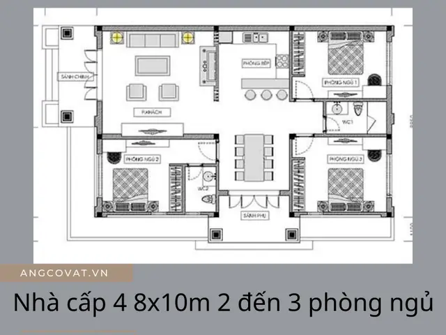 Mẫu Nhà Cấp 4 8x10m 3 Phòng Ngủ Đẹp: Thiết Kế Tối Ưu Chi Phí & Công Năng Mẫu Nhà Cấp 4 8x10m 3 Phòng Ngủ Đẹp: Thiết Kế Tối Ưu Chi Phí & Công Năng