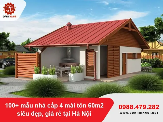 Mẫu Nhà Cấp 4 Mái Tôn 60m2: Đẹp, Tiết Kiệm Chi Phí, 2 Phòng Ngủ Phổ Biến