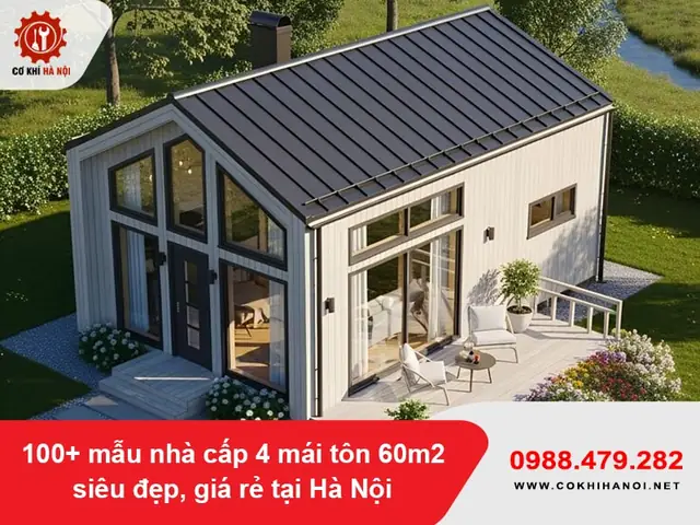 Mẫu Nhà Cấp 4 Mái Tôn 60m2: Đẹp, Tiết Kiệm Chi Phí, 2 Phòng Ngủ Phổ Biến