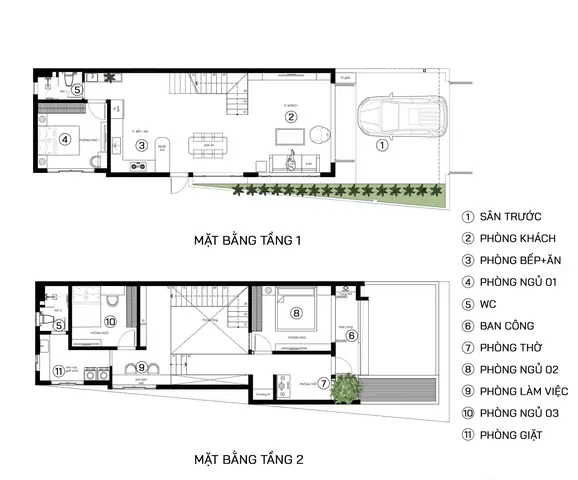 Top Mẫu Thiết Kế Nhà Ống 2 Tầng 5x12m Đẹp, Hiện Đại & Bố Trí Công Năng Khoa Học