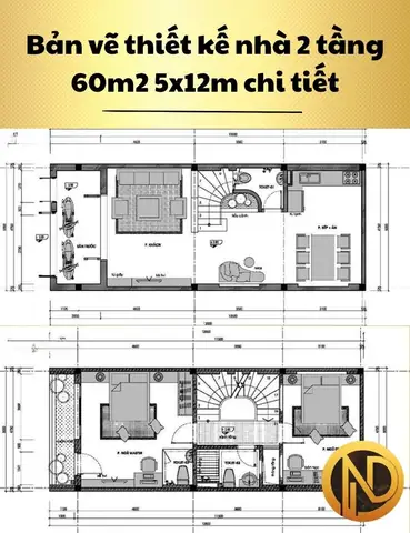 Top Mẫu Thiết Kế Nhà Ống 2 Tầng 5x12m Đẹp, Hiện Đại & Bố Trí Công Năng Khoa Học