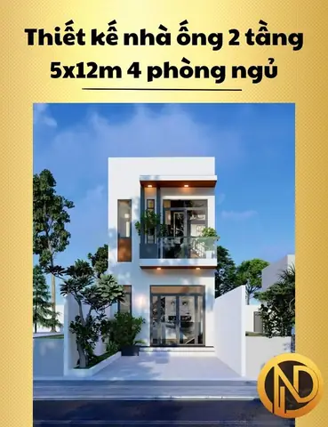 Top Mẫu Thiết Kế Nhà Ống 2 Tầng 5x12m Đẹp, Hiện Đại & Bố Trí Công Năng Khoa Học