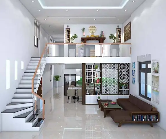 Nhà Ống 2 Tầng Có Gác Lửng: Mẫu Thiết Kế Đẹp, Tối Ưu Không Gian & Chi Phí Xây Dựng