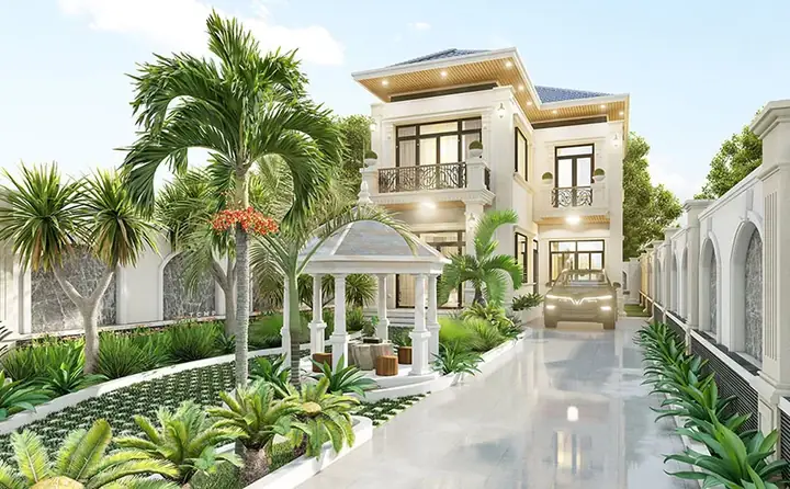 Top 100+ Mẫu Thiết Kế Nhà Vườn Tân Cổ Điển Đẹp & Sang Trọng