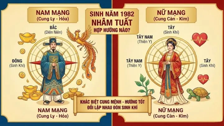 Nữ Nhâm Tuất 1982 Mệnh Gì? Giải Mã Phong Thủy, Màu Sắc Và Hướng Hợp Nữ Nhâm Tuất 1982 Mệnh Gì? Giải Mã Phong Thủy, Màu Sắc Và Hướng Hợp