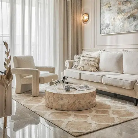 Thảm Sofa Phòng Khách Đẹp: Chọn Mẫu, Chất Liệu & Trang Trí Đúng Cách