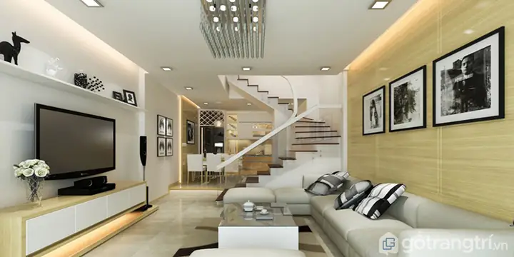 Thiết Kế Cầu Thang Phòng Khách: Mẫu Đẹp, Cách Bố Trí & Trang Trí Ấn Tượng