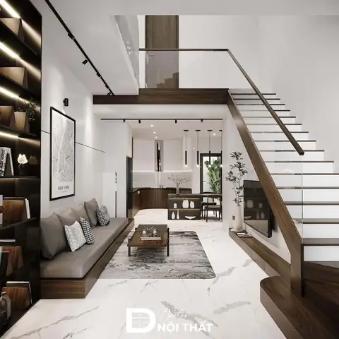 Thiết Kế Cầu Thang Phòng Khách: Mẫu Đẹp, Cách Bố Trí & Trang Trí Ấn Tượng