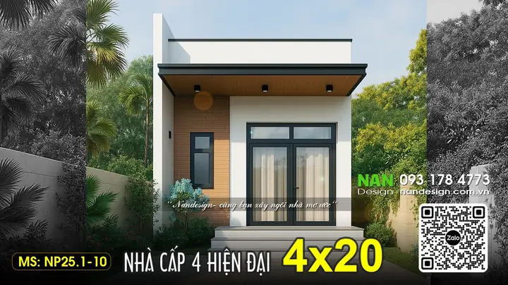 Mẫu Thiết Kế Nhà 1 Tầng 4x20m: Tối Ưu Công Năng, Chi Phí Hợp Lý Mẫu Thiết Kế Nhà 1 Tầng 4x20m: Tối Ưu Công Năng, Chi Phí Hợp Lý