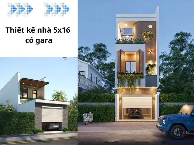 Thiết Kế Nhà 5x16 Có Gara: Tuyển Chọn Mẫu Đẹp, Tối Ưu Diện Tích & Công Năng Thiết Kế Nhà 5x16 Có Gara: Tuyển Chọn Mẫu Đẹp, Tối Ưu Diện Tích & Công Năng