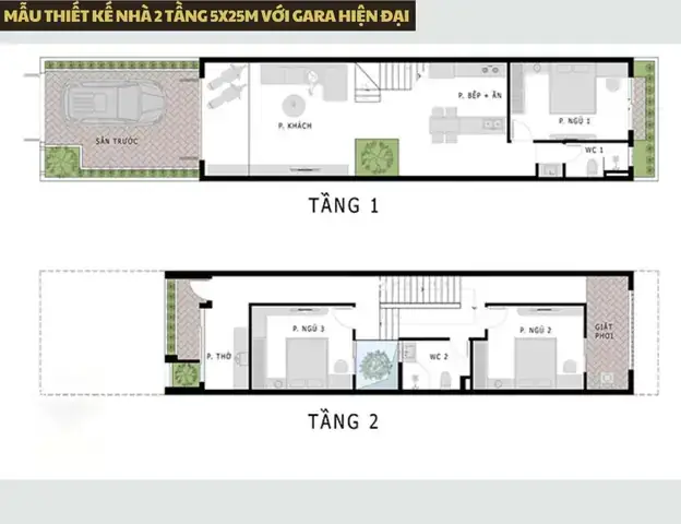 Thiết Kế Nhà 5x25m Có Gara: Mẫu Đẹp, Công Năng Tối Ưu Và Lưu Ý Quan Trọng Thiết Kế Nhà 5x25m Có Gara: Mẫu Đẹp, Công Năng Tối Ưu Và Lưu Ý Quan Trọng