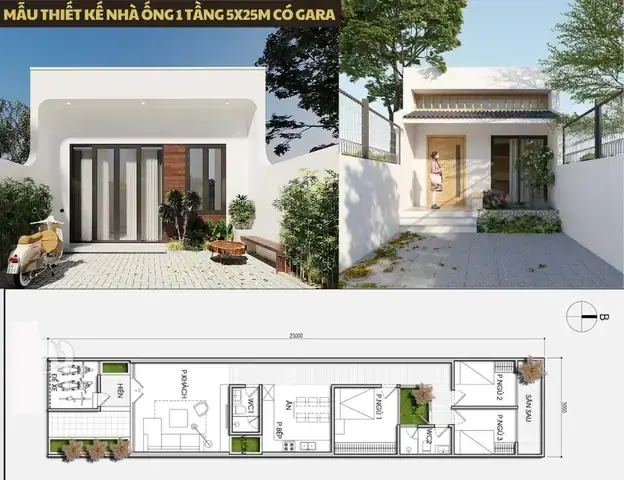 Thiết Kế Nhà 5x25m Có Gara: Mẫu Đẹp, Công Năng Tối Ưu Và Lưu Ý Quan Trọng Thiết Kế Nhà 5x25m Có Gara: Mẫu Đẹp, Công Năng Tối Ưu Và Lưu Ý Quan Trọng