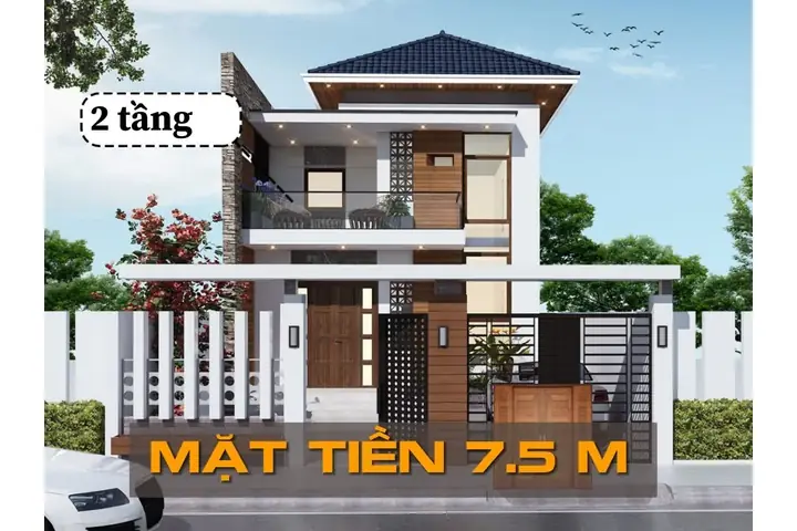 Mẫu Thiết Kế Nhà Mặt Tiền 7.5m Đẹp, Hiện Đại Và Công Năng Tối Ưu