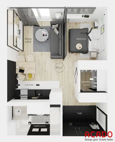 50+ Mẫu Thiết Kế Nội Thất Chung Cư 45m2 Đẹp, Hiện Đại & Tối Ưu Diện Tích 50+ Mẫu Thiết Kế Nội Thất Chung Cư 45m2 Đẹp, Hiện Đại & Tối Ưu Diện Tích
