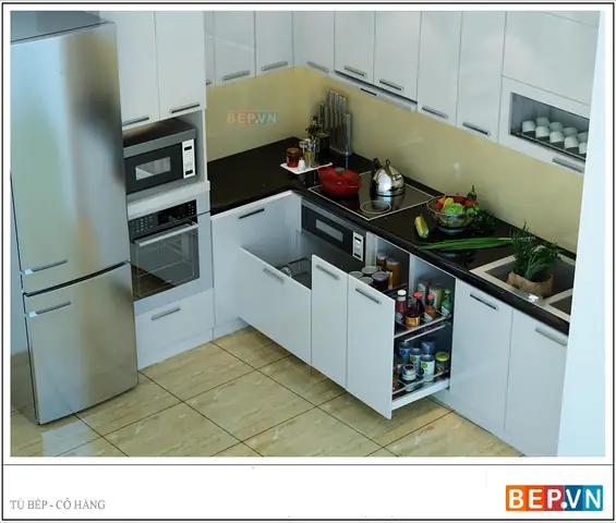 Tủ Bếp Acrylic Chữ L: Các Mẫu Đẹp, Lưu Ý Chọn Lựa & Báo Giá Chi Tiết