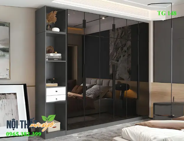 Tủ Quần Áo Cánh Kính Đen: Mẫu Mã, Chất Liệu & Kinh Nghiệm Chọn Mua