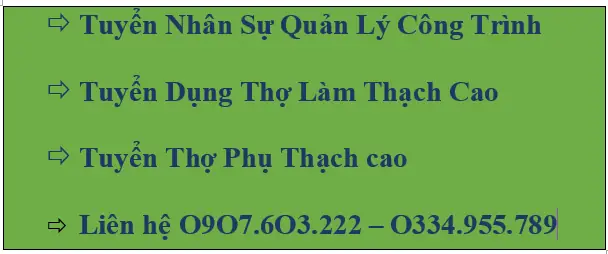 Tuyển Thợ Làm Trần Thạch Cao: Lương Cao, Cơ Hội Việc Làm Quanh Năm