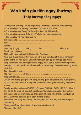 Văn Khấn Bàn Thờ Gia Tiên Đầy Đủ: Mẫu Chuẩn & Hướng Dẫn Chi Tiết