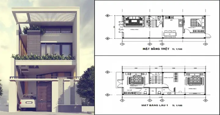 Dự Toán Chi Phí Và Mẫu Thiết Kế Nhà Ống 2 Tầng 60m2 Đẹp, Đầy Đủ Công Năng